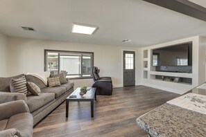 Living Room | Central A/C & Heating | In-Unit Laundry