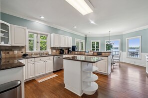 Large kitchen with plenty of area to prep!