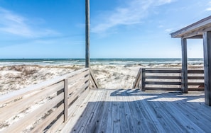 You won't get closer to the beach than this!  Step off the porch & onto the sand