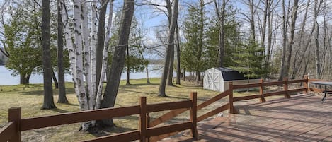 Deck & Backyard w/ Munro Lake Frontage