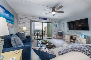 Pull out couch to full size bed and pull out chair to twin bed for more options 