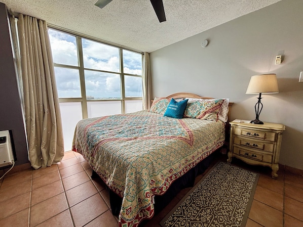 Spacious bedroom with a King size bed