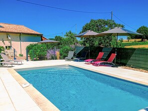 Private fenced pool.