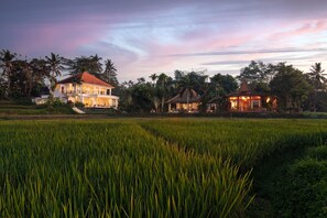 The main villa, cottage and Joglo at Villa Tau.