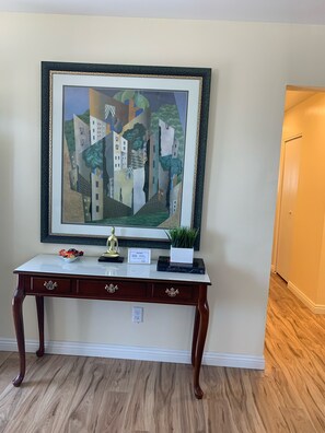 Entry table-front entrance when you walk in the front door 