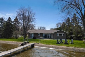 lakefront view with dock