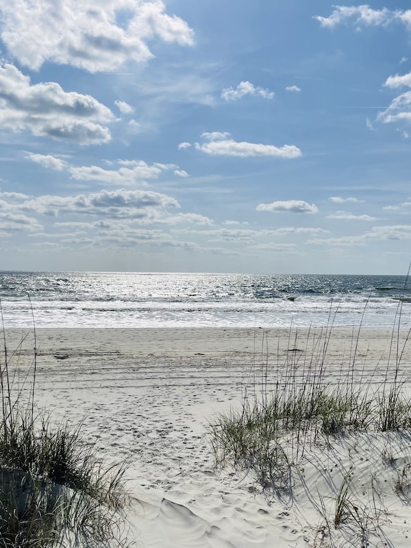 Just a short one block walk to the amazing uncrowded beaches of Amelia Island.