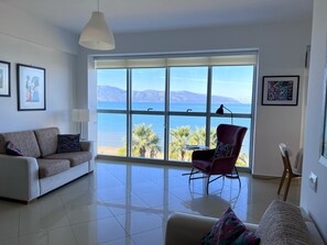 Living room with sea view