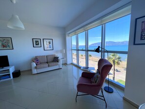 Living room with sea view