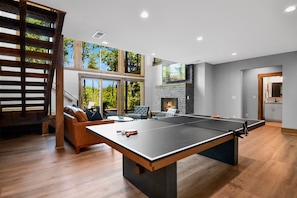 Enjoy hours of fun downstairs challenging friends and family to endless games of ping pong.