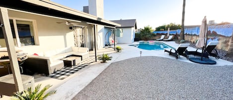 Covered patio seating