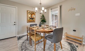 Dining area with seating for six