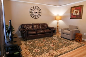 Comfortable and warm seating in main living area.