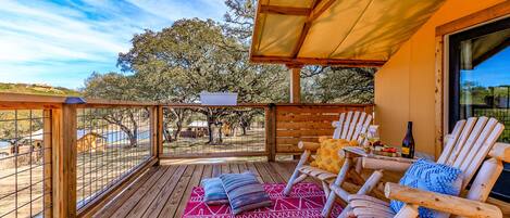 enjoy lake & hill country views from the deck