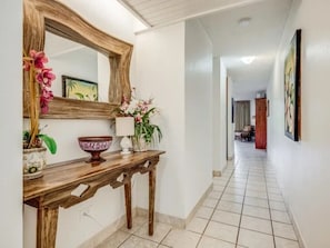 Hallway leading from front door to the living room.