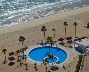 Pool on the sandy beach