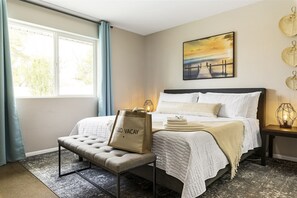 Master bedroom retreat with new King Mattress and Roku TV for all your apps