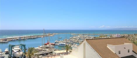 Stunning sea views and views to the marina from the apartment balcony