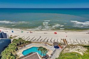 3 private beach access points and a Gulf-front swimming pool