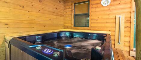 Enjoy relaxing bubbles in the Hot Tub!