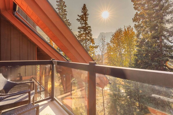 Sip on a morning coffee with spectacular mountain views