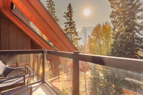 Sip on a morning coffee with spectacular mountain views