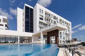 Rooftop pool area. 