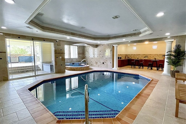 Downstairs indoor pool and non jetted hot tub. 
