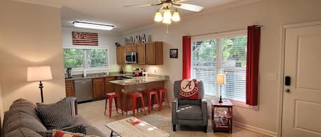 Bright kitchen and living space