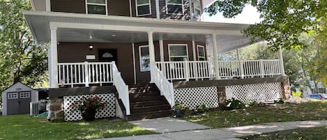 Beautifully restored home nestled in the trees on a corner lot.
