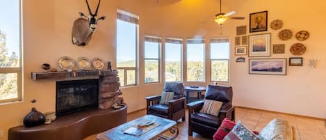 Enjoy the Southwestern atmosphere in this great room with beautiful views.