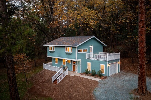 The cabin at sunset