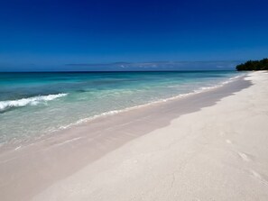 Trident Estate has 450 feet of private beachfront on pink-sand Poponi Beach, a mile-long beach that is ranked one of the best beaches in the Bahamas.