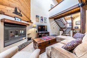 Living room - Wood fire place.