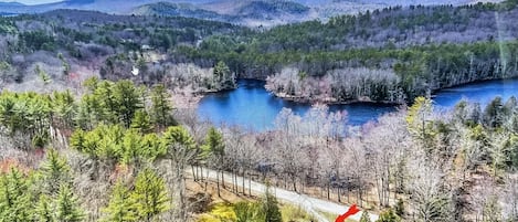 Drone picture of the house and the Black Water River. 