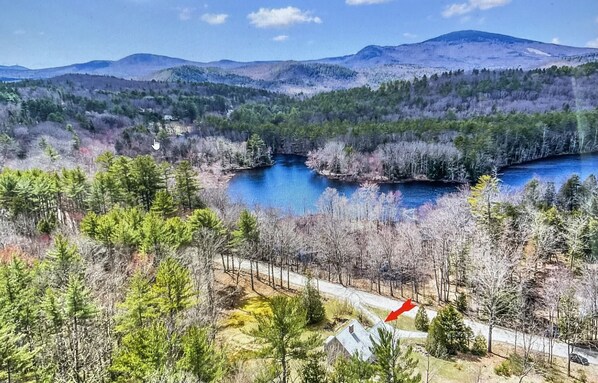 Drone picture of the house and the Black Water River. 