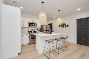 Cook a homemade meal in this fully-equipped kitchen.