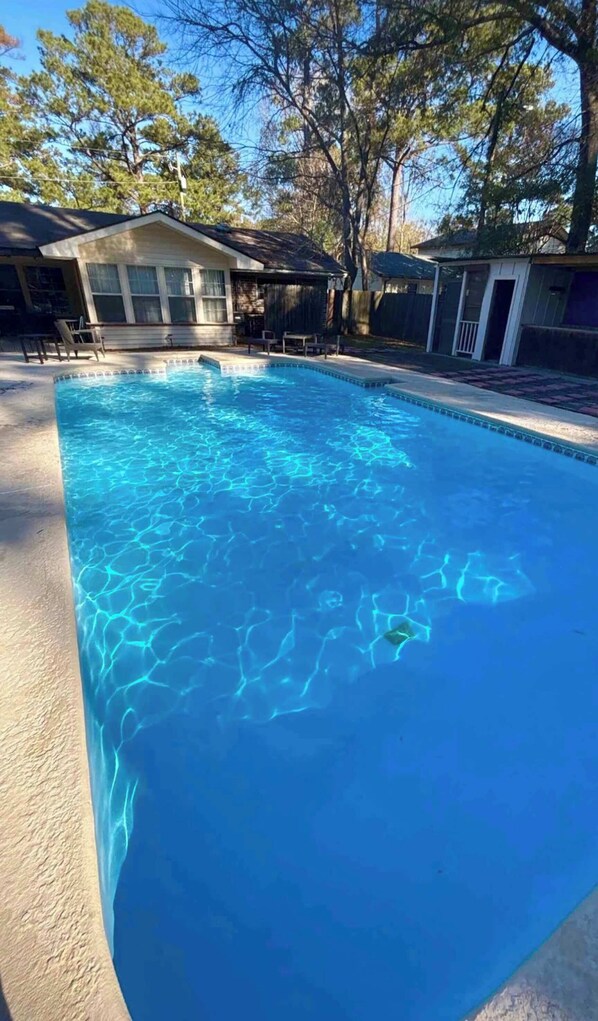 Enjoy the sparkling blue pool!