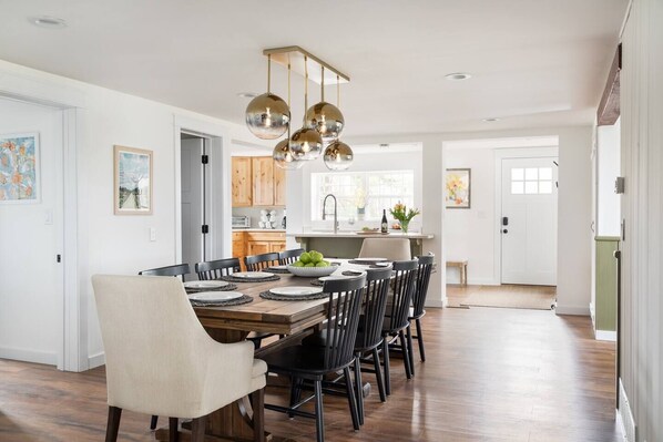The dining room at The Nest Retreat will be the center of your stay, with great meals, laughter and memories to take home with you.