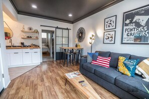 Modern living space with sleek design in the heart of Downtown Redding. Perfect for relaxation or work.
