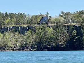 View of cabin from Greers Ferry Lake