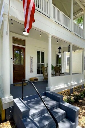 Relax under the porch in the middle of the historical district