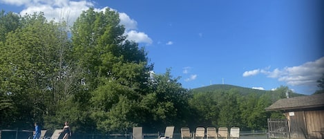 Outdoor Pool by our cabin. Open from Memorial Day weekend through end of August.