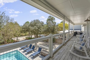 Large private balcony overlooking the private pool!