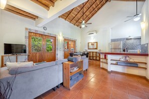 Relax in the living area with stunning views through large windows