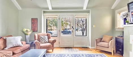 Living room with office desk