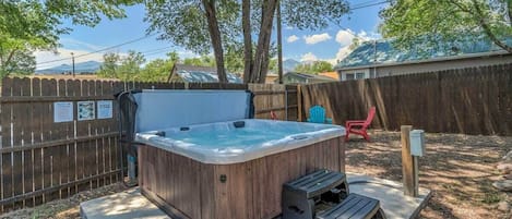 A private, brand-new hot tub is awaiting your arrival :)