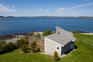 View of the cottage from the second floor of the main house.