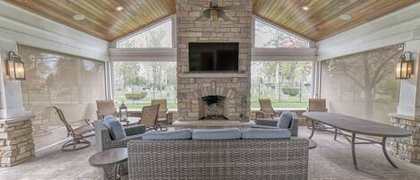 Outdoor covered patio area