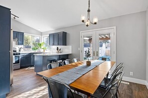 Seating at the dining table for 8.